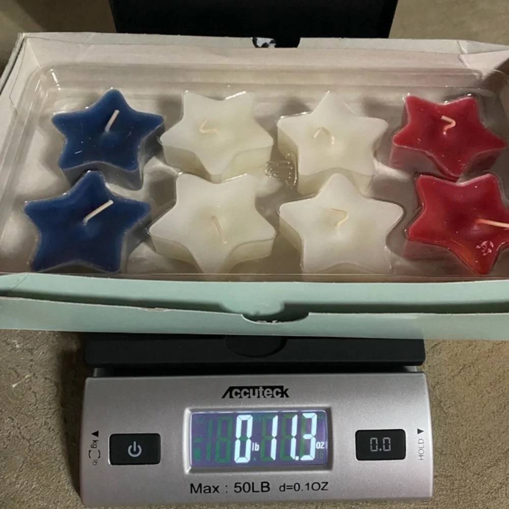 PartyLite Star-Shaped Floating Candles - Red, White, and
